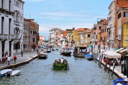 威尼斯, 海, 纪念碑, 意大利, 城市, 通道, 景观