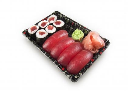 寿司, 设置, 握, maki, 鱼, 原始, 三文鱼