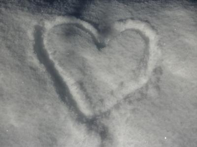 雪, 心, 雪心, 冬天, 爱