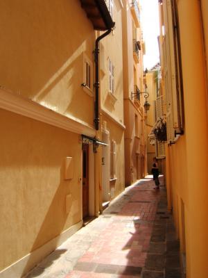 狭窄的街道, 摩纳哥, 城市, 老, 建筑, 建筑, 如诗如画