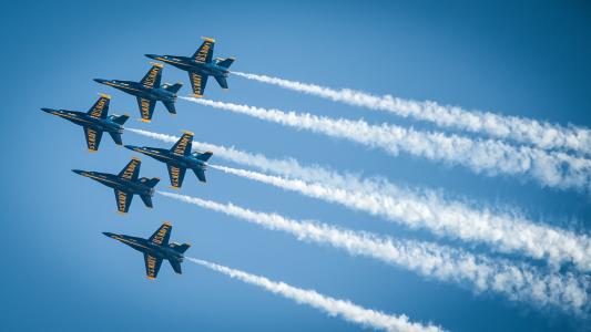 蓝色的天使, 喷气式飞机, 海军, 军事, 天空, 飞机, 飞