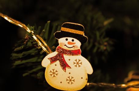 雪人, 装饰, 饰品, 新的一年, 圣诞树