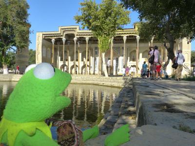 豪兹, 清真寺, 纵栏式, 克米特, 青蛙, 绿色木雕, 水盆