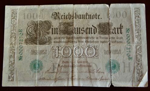 钱, 马克, 钞票, 前, 德国