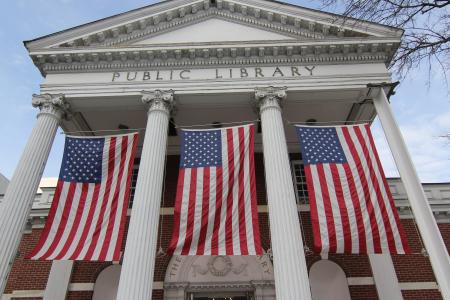 旗帜, 公民自豪感, 公共建筑, 公共图书馆, 斯坦福, 康涅狄格州