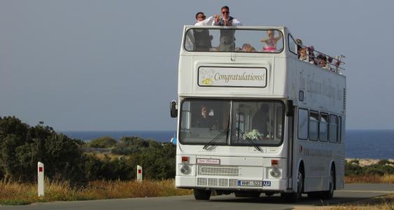 塞浦路斯, 卡沃 greko, 婚礼巴士, 乐趣, 快乐, 旅游, 运输