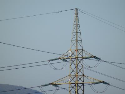 高电压, 塔, 电线, 当前, 空中