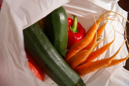 购物袋, 市场, 蔬菜, 西葫芦, 胡萝卜, 辣椒粉, 红色