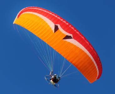 机动滑翔机, 滑翔伞, 飞, 屏幕, 飞机, 滑翔伞, motorsegler