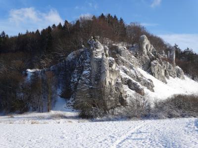 岩石, 冬天, 景观, 国家公园, 波兰, 自然