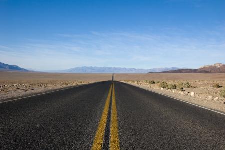 照片, 从来, 结束, 道路, 公路, 路面, 沙漠