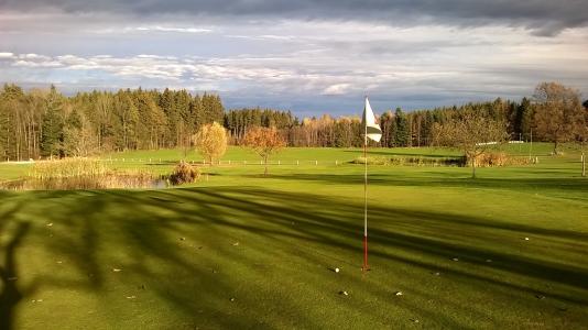 高尔夫球场, 拍, 绿色, 金色的秋天, 上部巴伐利亚