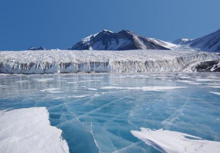 fryxellsee, 南极洲, 蓝色冰, 湖, 山脉, 冰川, 水