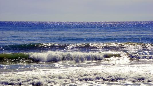 波, 海, 水, 海滩, 沙子, 哥斯达黎加, 蓝色
