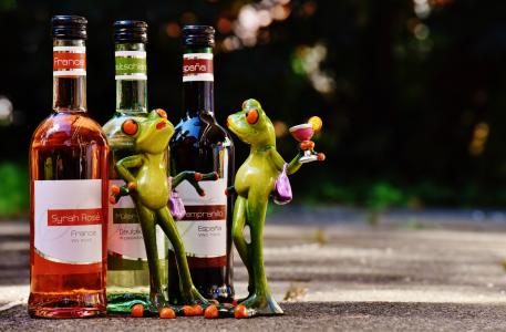 青蛙, 葡萄酒, 饮料, 餐厅, weinstube, 酒精, 图