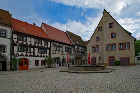 市场, 老市政厅, sangerhausen, 萨克森-安哈尔特, 德国, 老建筑, 感兴趣的地方