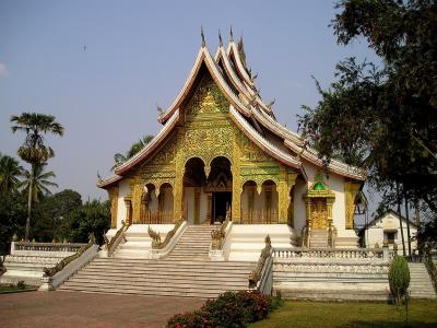 寺, 佛教, 黄金, 东南, 亚洲, 老挝, 建筑