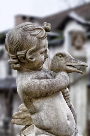 雕像, 儿童, 皮埃尔 ·, 鸭, 小天使, 雕塑, 建筑