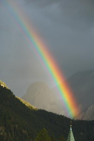 彩虹, 山, 雨