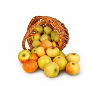 苹果, 购物篮, 分离, 背景, 作物, 水果, 食品