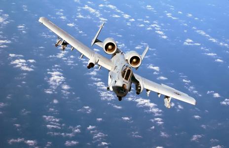 军用飞机, 飞机, 迅雷, a10, 疣猪, 正面视图, 射流
