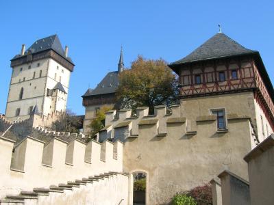 karlstein, 城堡, 建筑, 老, 详细, 布拉格, 建设
