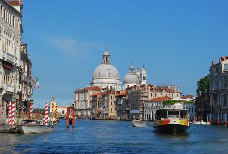 威尼斯, 小船, 运河, 水, 天空, 建筑, 意大利
