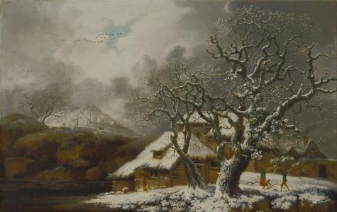 乔治史密斯, 艺术, 绘画, 布面油画, 景观, 冬天, 雪