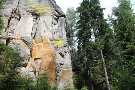 adrspach, 摇滚城, teplicke skaly, 100 m 高岩石墙壁