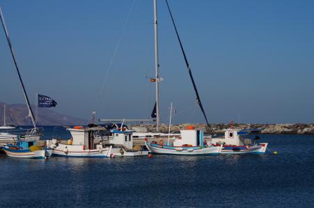 小船, 科斯, 希腊, 端口, 渔夫, 地中海, 水