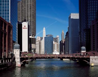 芝加哥, 河, 水, 几点思考, 桥梁, 摩天大楼, 建筑