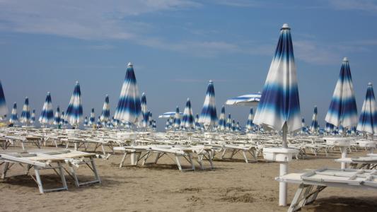 遮阳伞, 太阳椅, 沙子, 海滩, 海, 假日, 甲板上的椅子