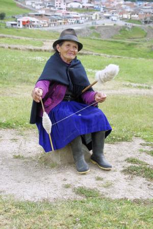 老, 女人, 微调框, 安第斯山脉, 厄瓜多尔