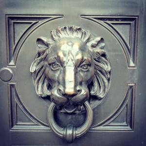 狮子, 门环, 门, 头, 金属, 青铜器, 装饰