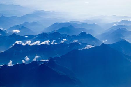 照片, 山脉, 覆盖, 雾, 自然, 首脑会议, 高峰