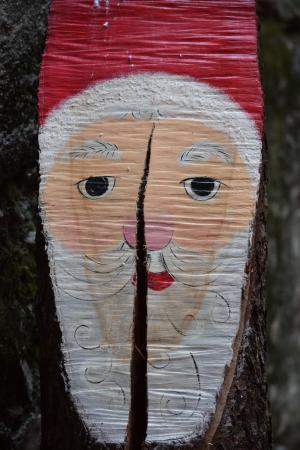 圣诞老人, 木材, 绘图, 圣诞节, 树干, 树