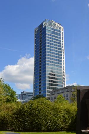 法兰克福, 摩天大楼, 摩天大楼, 建筑, 大城市, 前面的窗户, 德国