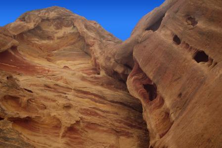 佩特拉, 岩墙, 峡谷, 的红色, 的丰富多彩, siq, 约旦