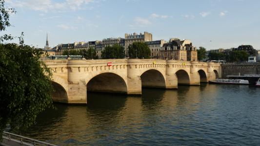 巴黎, 桥梁, 蓬新桥, 其, 水, 法国, 目的地
