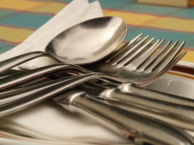 餐具, 刀, 叉子, 勺子, 吃, 吃饭, 银器
