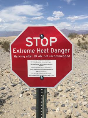 停车标志, 死亡谷, 极端热, 警告
