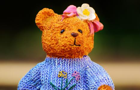 熊, 艺术石, 可爱, 针织毛衣, 针织, 甜, 有趣