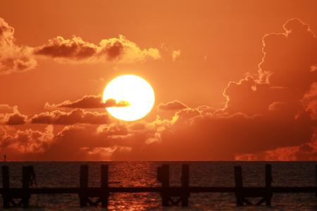 日落佛罗里达州, 余辉, 心情, 对比, 端口, 日落, 傍晚的天空