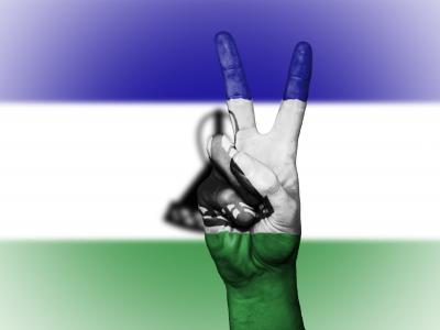 莱索托, 和平, 手, 国家, 背景, 旗帜, 颜色