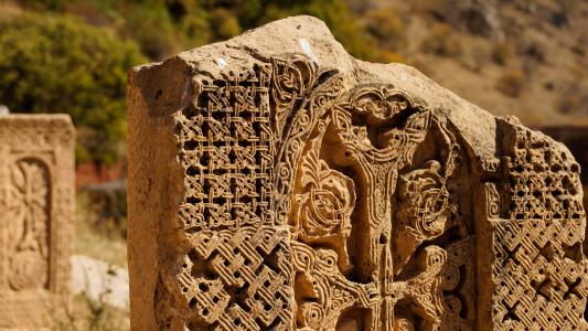 cross-stone, 雕刻, 石头, khachkar, 修道院, noravank, 亚美尼亚
