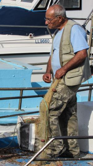渔夫, 蚊帐, 固定网, 捕鱼, 传统, 海港, 塞浦路斯