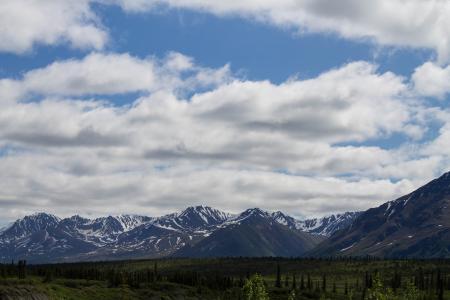 阿拉斯加, 云彩, 多云的天空, 夏时制, 冰川, 高, 徒步旅行