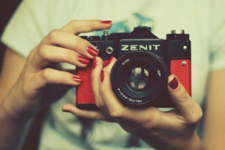 相机, 天顶, 红色, 镜头, 复古相机, 历史性的相机, 老相机