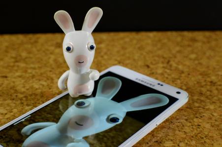野兔, 白色, 有趣, 智能手机, 三星, 兔-动物, 玩具