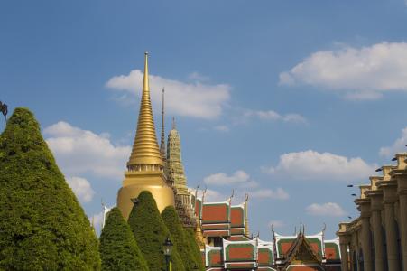 大, 宫, 泰国, 建筑, 旅行, 历史, 寺